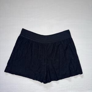 Black Floral Lace Plus Moda 2X Shorts